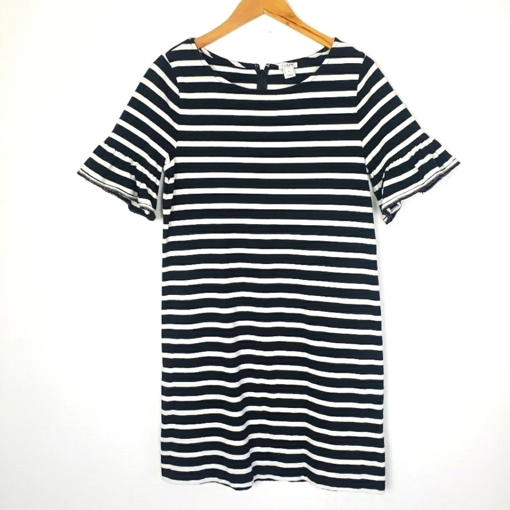 J Crew striped dress with flutter sleeves - Picture 2 of 9